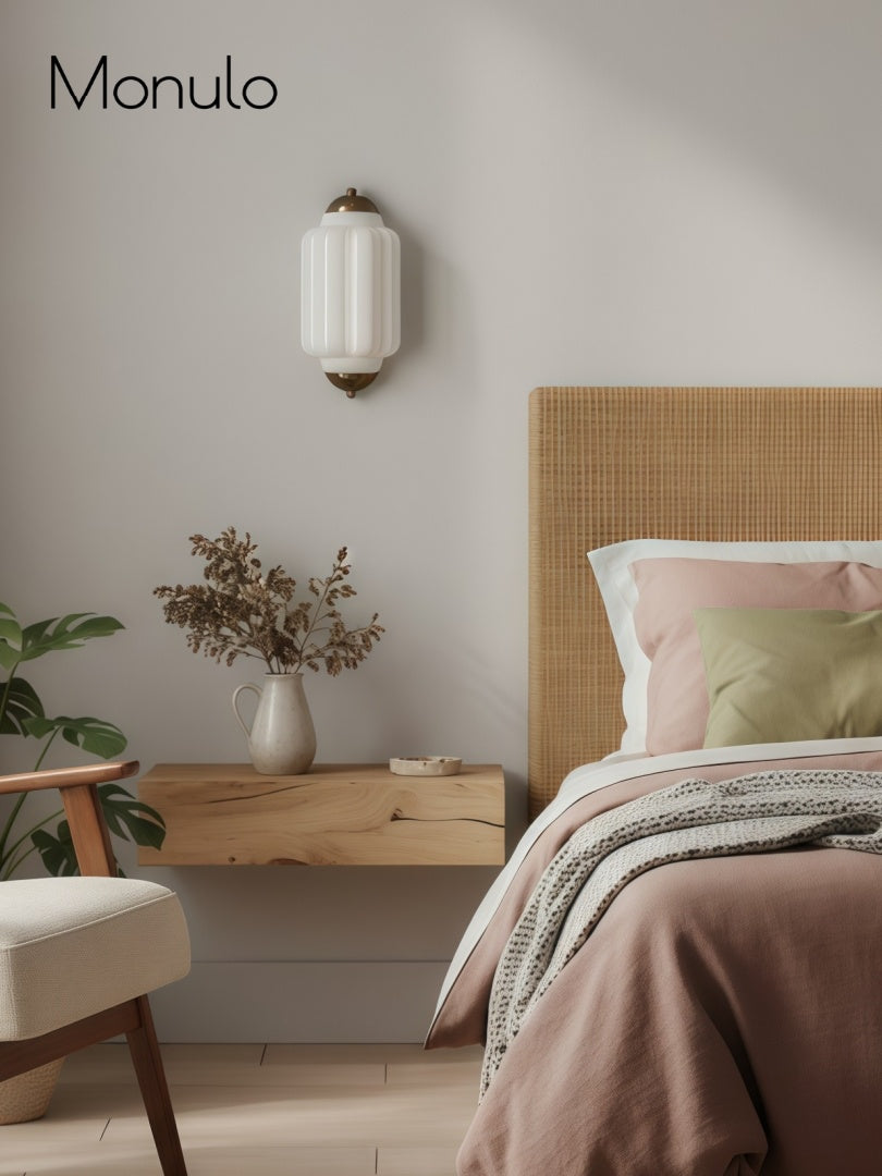 Wandlamp Melkglas voor Slaapkamer Gang Scandinavische Stijl | Sansoti