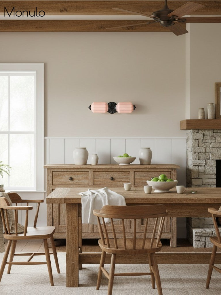 Vintage Glazen Wandlamp Horizontaal Model Eloise Lichtbron voor Woonkamer en Gang | Sansoti