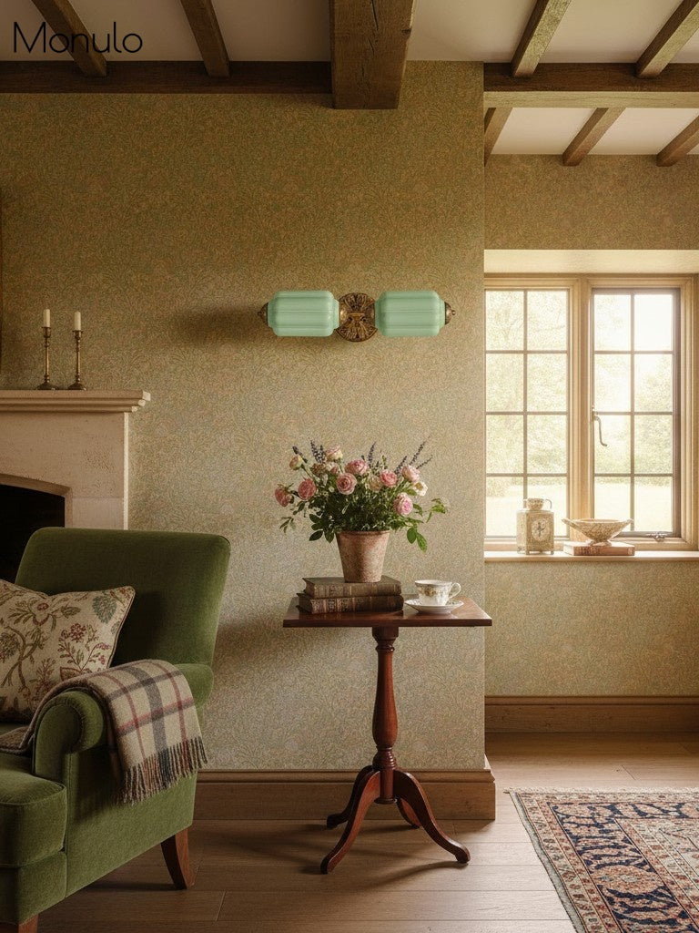 Vintage Glazen Wandlamp Horizontaal Model Eloise Lichtbron voor Woonkamer en Gang | Sansoti