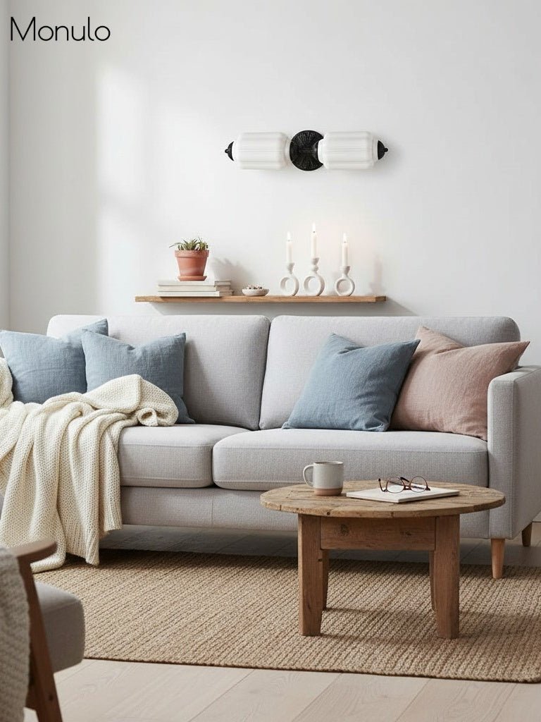 Vintage Glazen Wandlamp Horizontaal Model Eloise Lichtbron voor Woonkamer en Gang | Sansoti