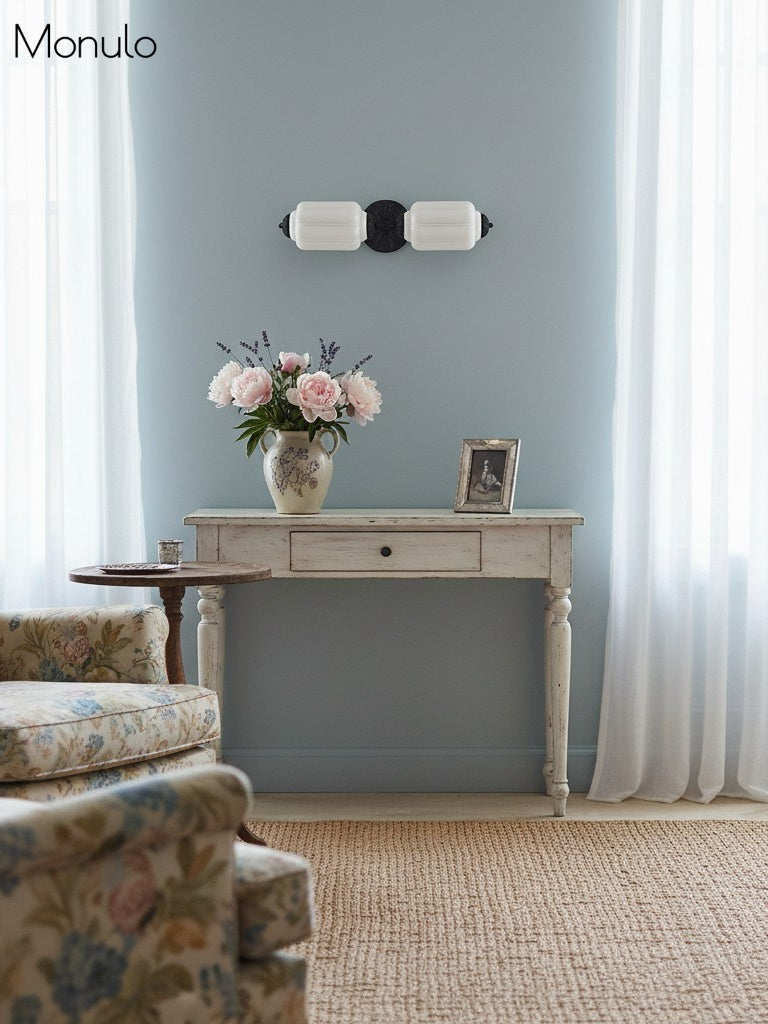 Vintage Glazen Wandlamp Horizontaal Model Eloise Lichtbron voor Woonkamer en Gang | Sansoti