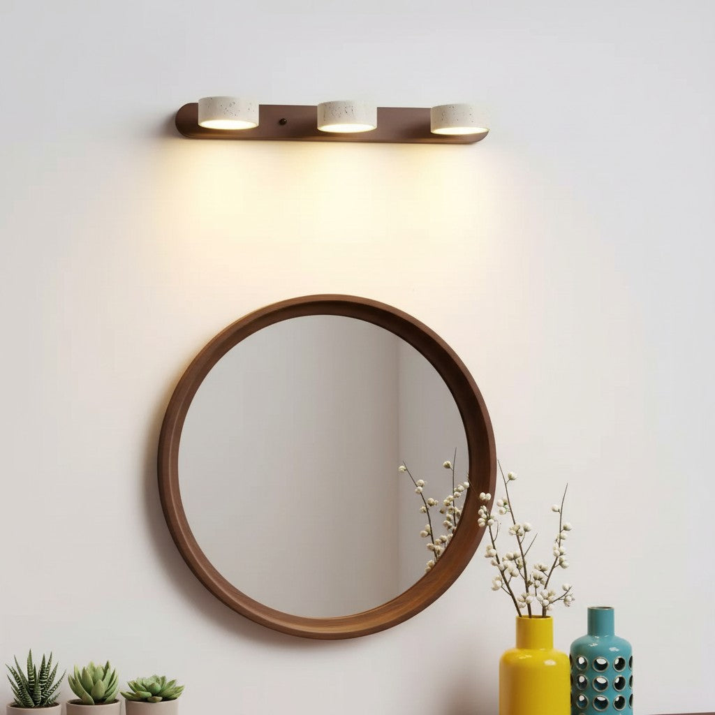 Verstelbare Wandlamp Travertijn & Hout – 2/3/4 Lichtpunten Warm Licht Sconce | Sansoti