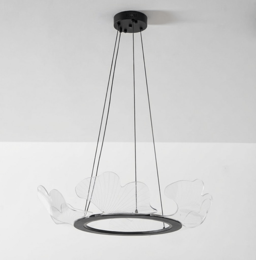 Moderne Kroonluchter met Bladmotief in Goud of Zilver – Organische Vorm met Verstelbare Kabel 150cm & Dimbare Optie – Geschikt voor Schuin Plafond | Sansoti