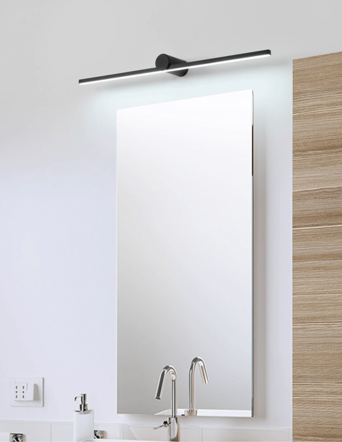 Rechargeable LED wall lamp with remote control, touch sensor, dimmable, 60-120cm, matte black, ambient wall lighting | Sansoti
