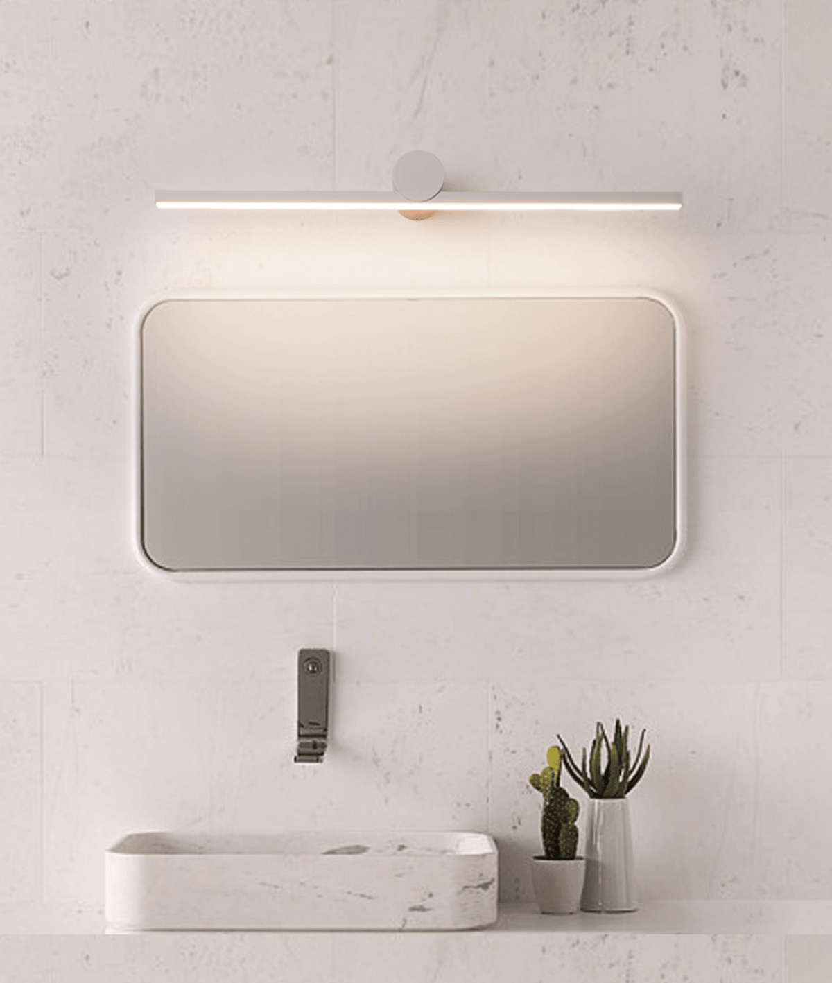 Rechargeable LED wall lamp with remote control, touch sensor, dimmable, 60-120cm, matte black, ambient wall lighting | Sansoti