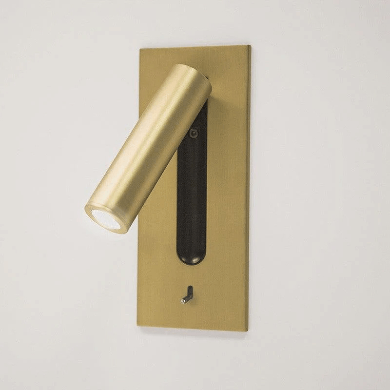 Applique murale de chambre à coucher LED à bras articulé, liseuse à intensité variable et réglable avec interrupteur, aluminium, bronze et noir, lampe de chevet | Sansoti