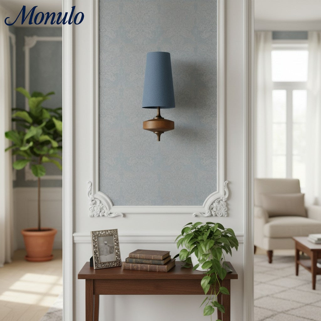 Retro Wandlamp met Stoffen Kap – Vintage Verlichting voor Slaapkamer | Sansoti