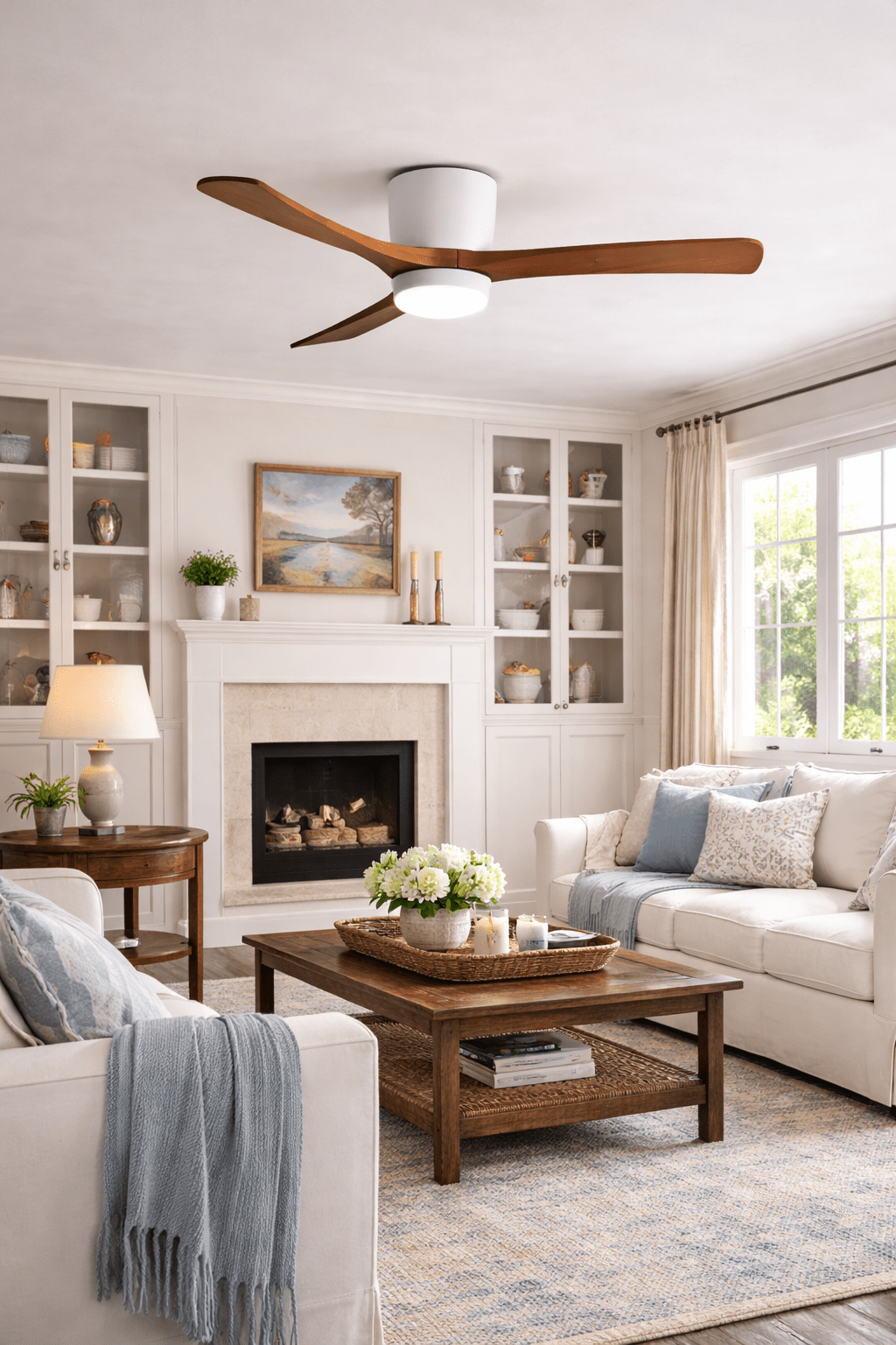 Ventilateur de plafond avec éclairage LED et pales en bois – Design scandinave | Restfield