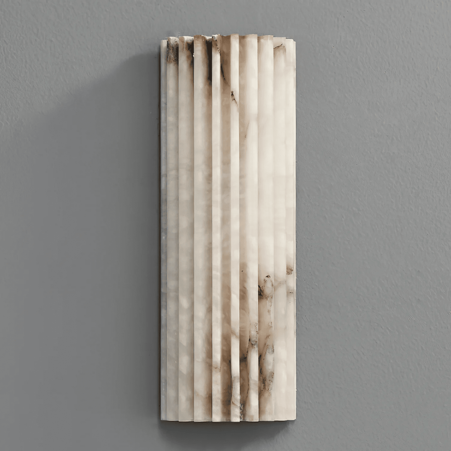 Alabaster Wandlamp Natuursteen – Geribbeld Design – Warm Licht – Scandinavische Stijl | Sansoti