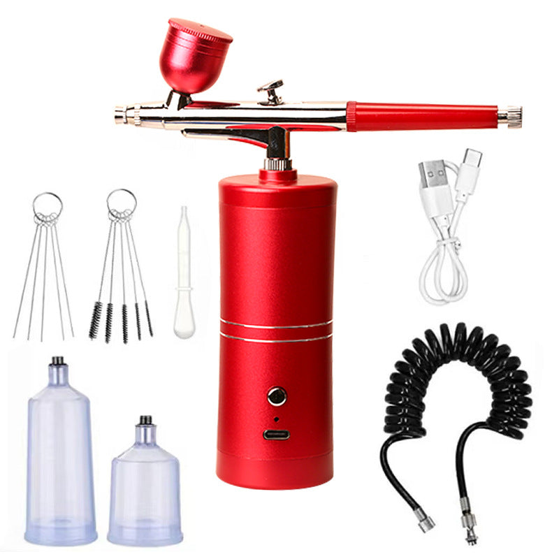 Draadloze Airbrush Pistool met 3 Verwisselbare Spuitkoppen en Oplaadbare Accu voor Modelbouw Kunst en Nail Art | Sansoti