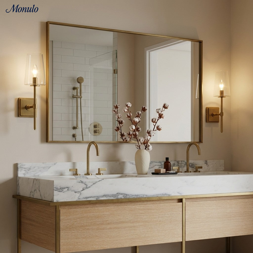 Glazen Wandlamp met Helder Glas – Enkelvoudige tot Drievoudige Configuratie – Elegante Badkamerverlichting | Sansoti