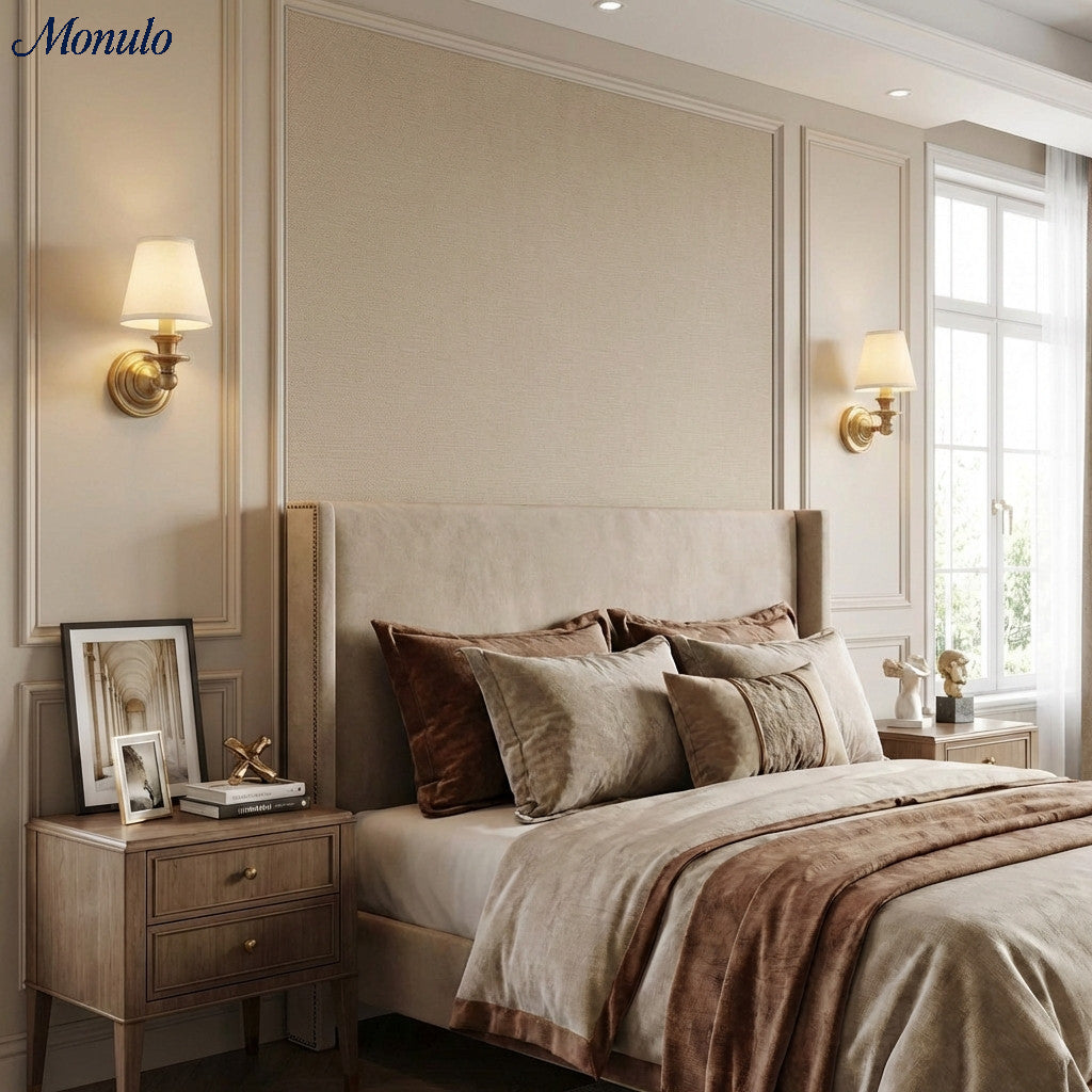 Wandlamp met stoffen kap en zwanenhalsarm – smeedijzeren armatuur met verstelbare leeslamp | Sansoti