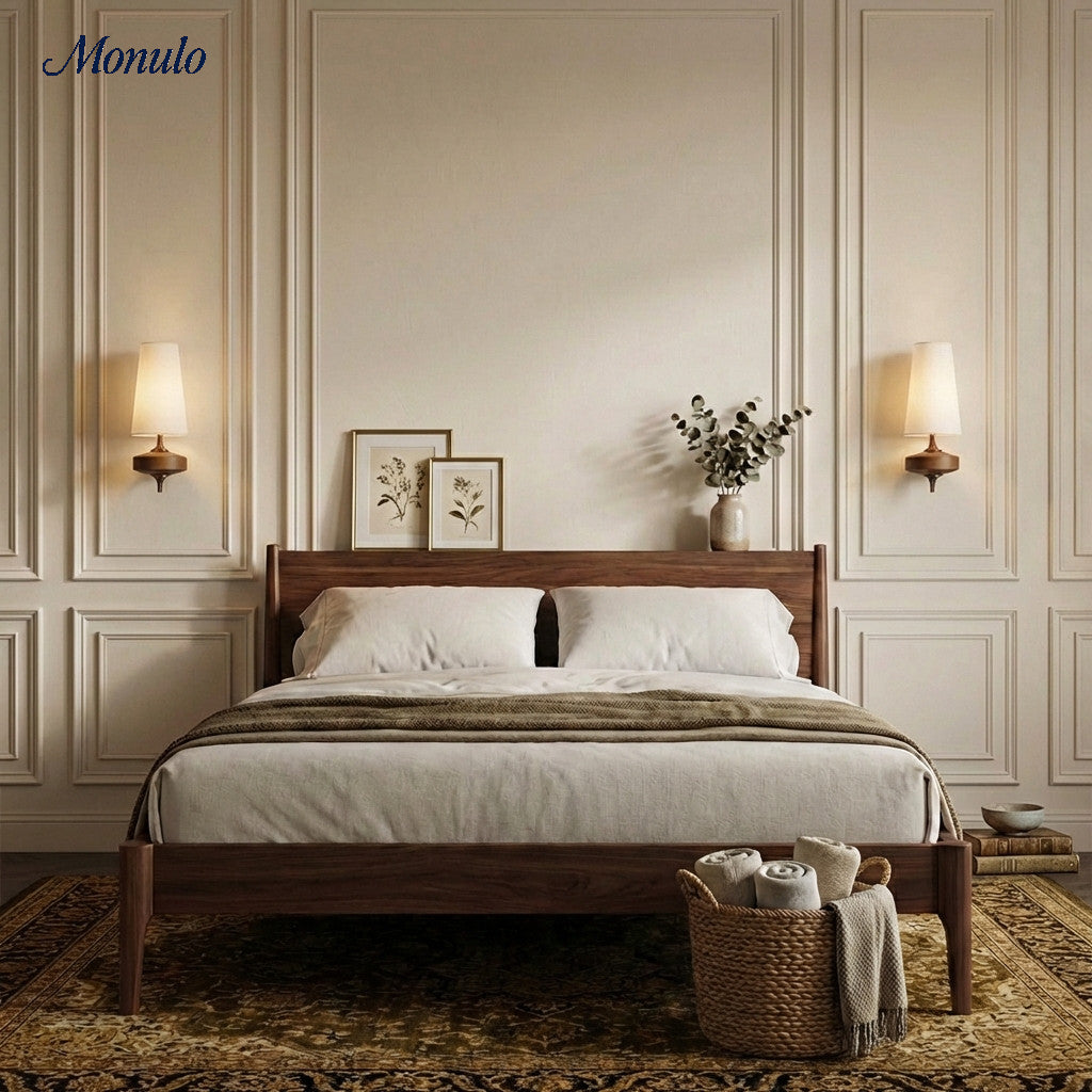 Retro Wandlamp met Stoffen Kap – Vintage Verlichting voor Slaapkamer | Sansoti