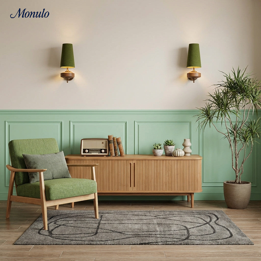 Retro Wandlamp met Stoffen Kap – Vintage Verlichting voor Slaapkamer | Sansoti