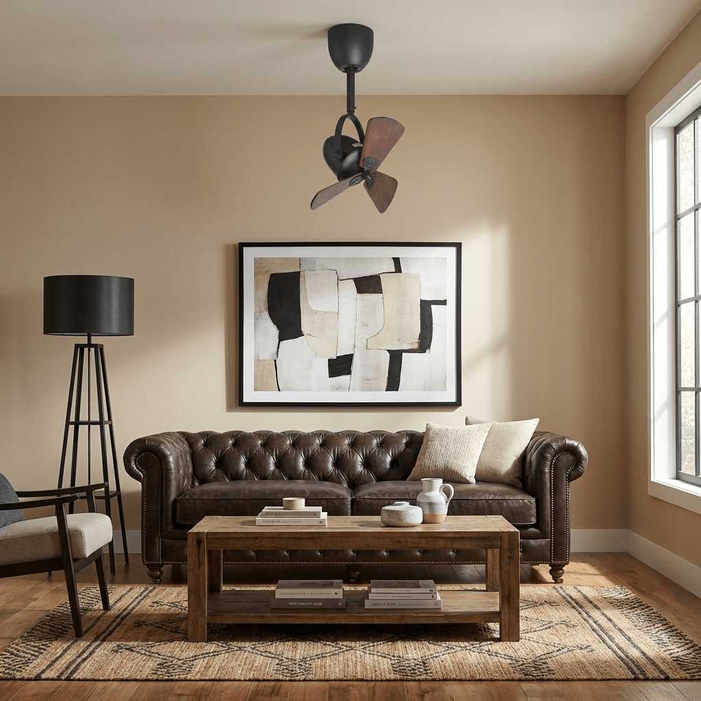 Plafondventilator met Verlichting Ø38cm – Kantelbaar Model met 6 Snelheden en Afstandsbediening – Modern Design met Houten Bladen – Geschikt voor Kleine Ruimtes | Sansoti