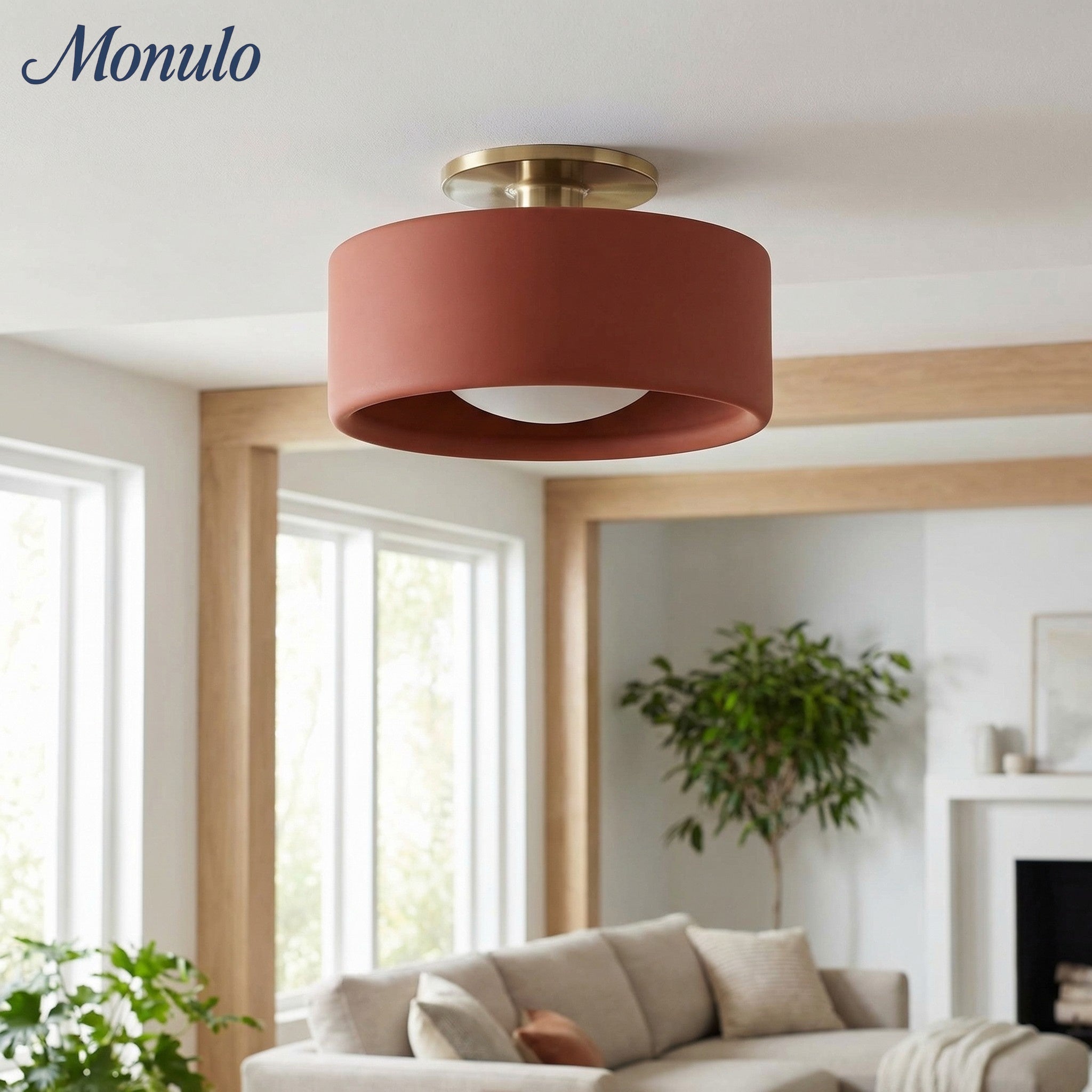 Porseleinen Plafondlamp met Strakke Montage – Moderne Lage Profiellamp Keramiek Opbouwverlichting | Sansoti