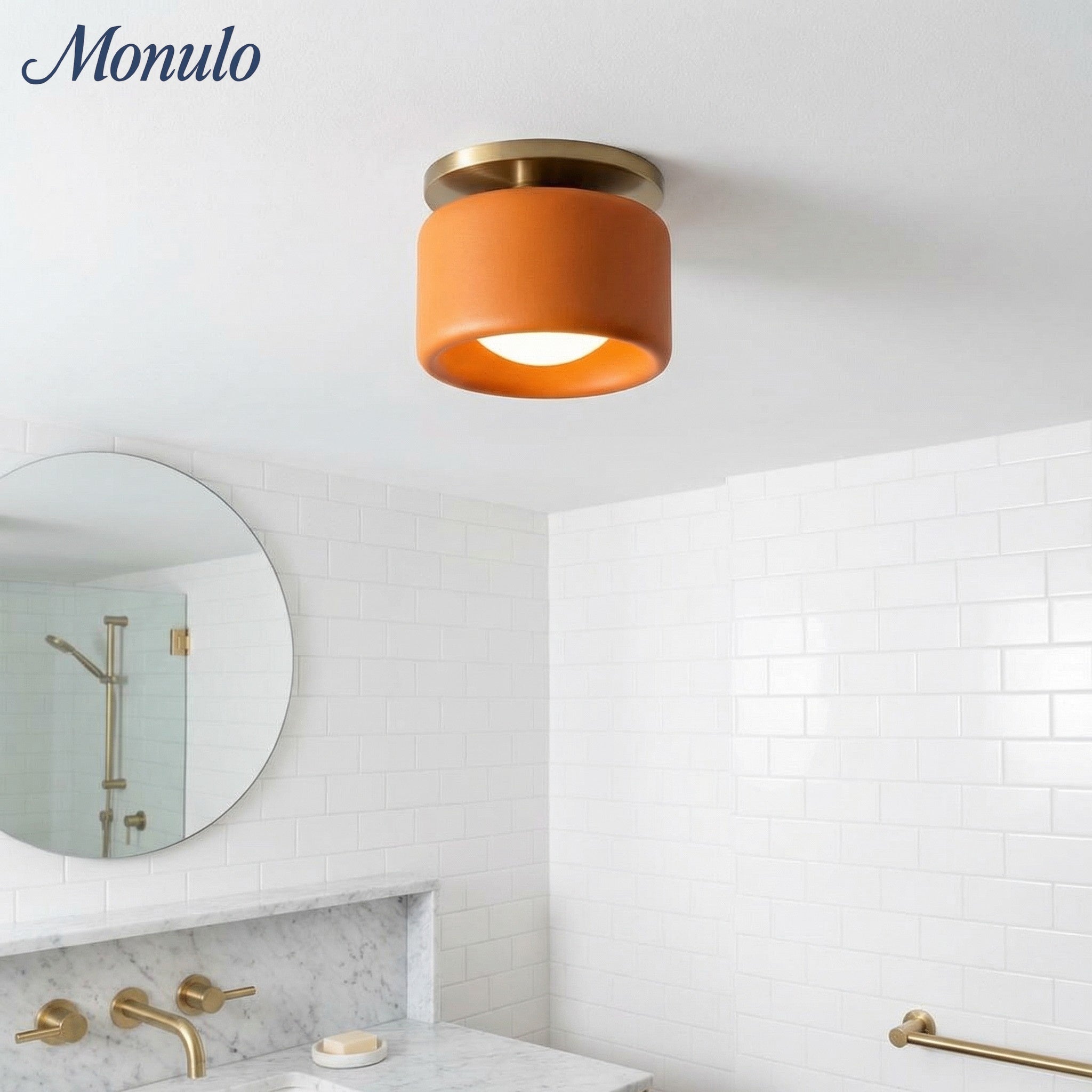 Porseleinen Plafondlamp met Strakke Montage – Moderne Lage Profiellamp Keramiek Opbouwverlichting | Sansoti