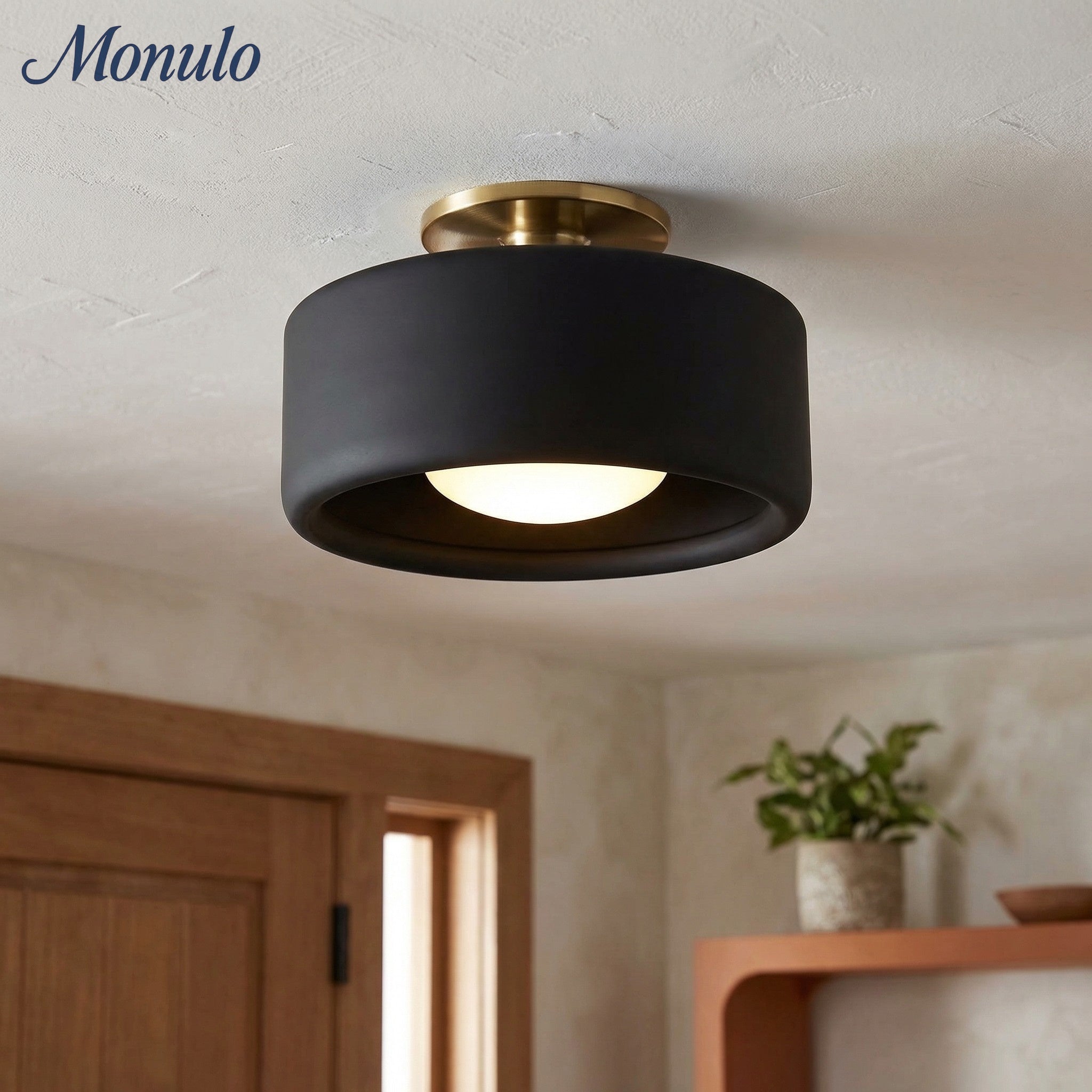 Porseleinen Plafondlamp met Strakke Montage – Moderne Lage Profiellamp Keramiek Opbouwverlichting | Sansoti