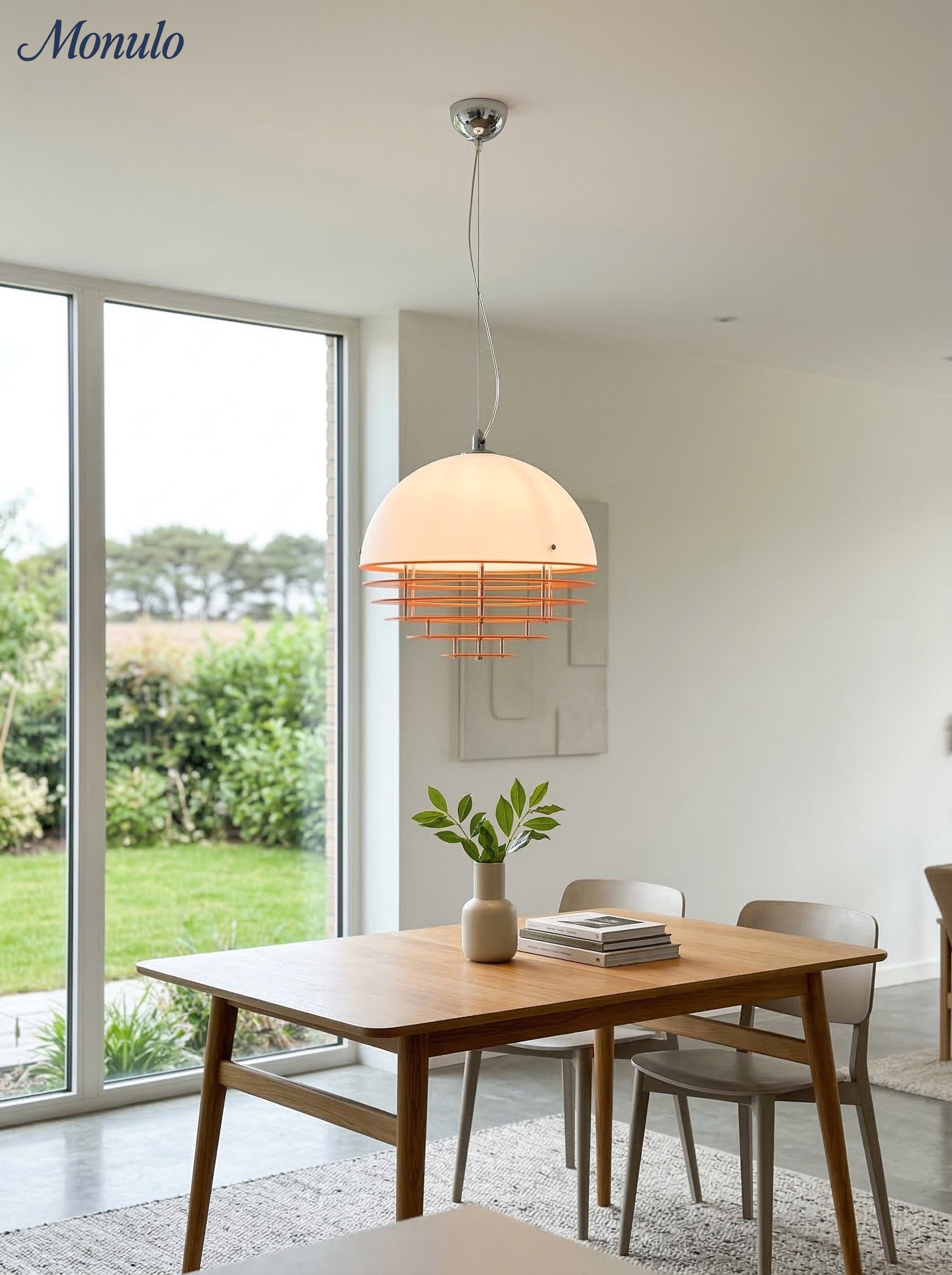 Stijlvolle Hanglamp Bauhaus Design Oranje-Wit Sfeerverlichting voor Moderne Interieurs | Sansoti