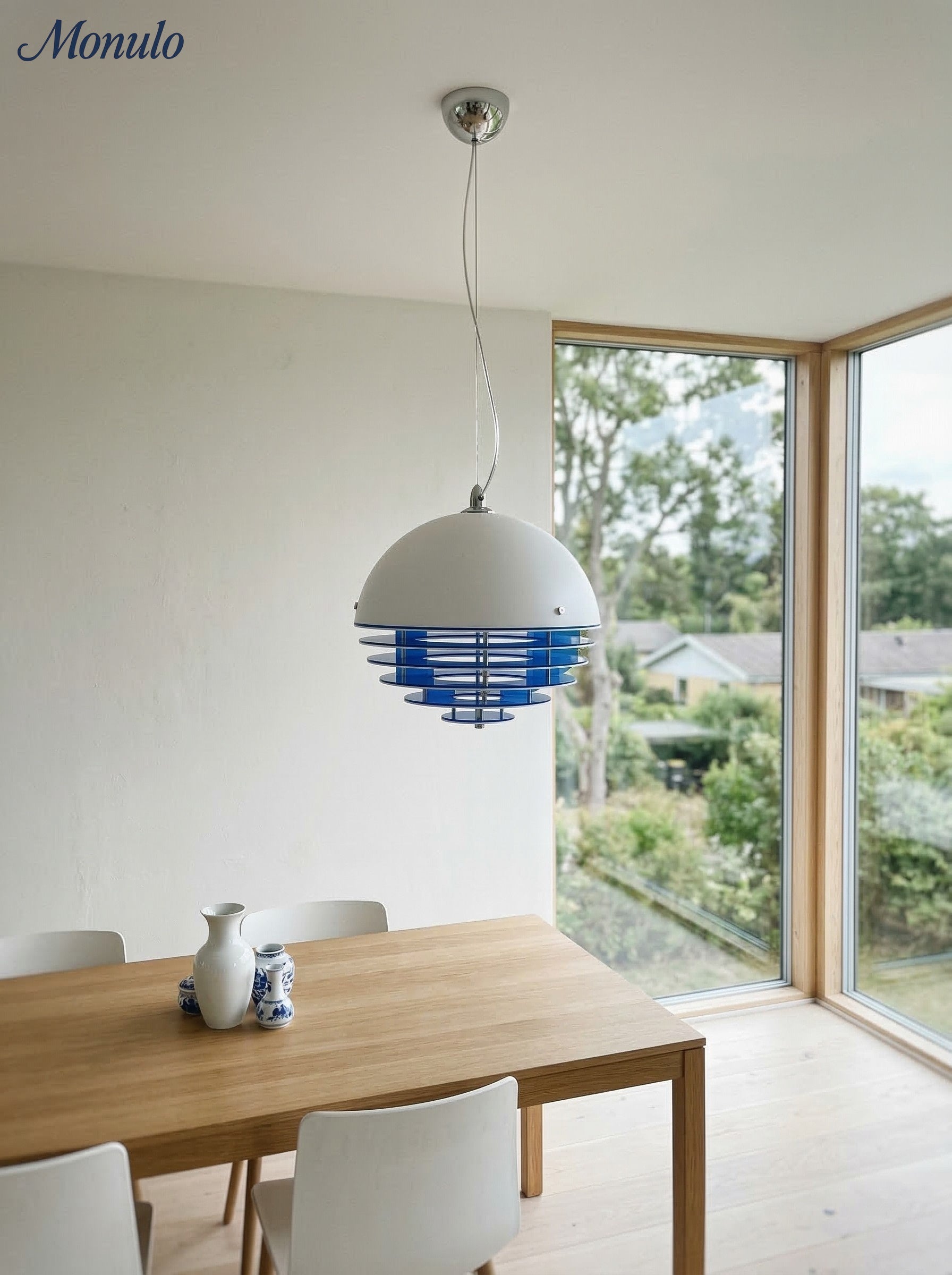 Stijlvolle Hanglamp Bauhaus Design Oranje-Wit Sfeerverlichting voor Moderne Interieurs | Sansoti