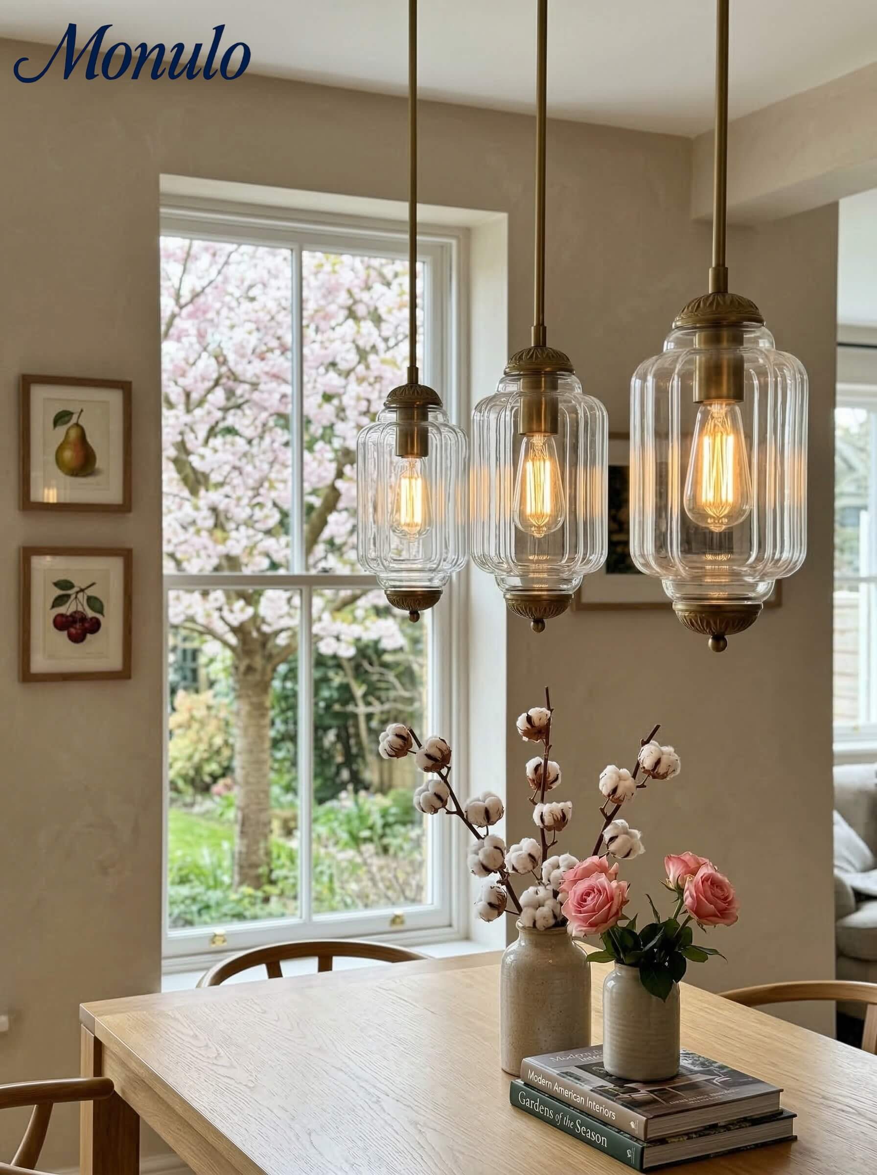 Vintage Glazen Hanglamp met Nostalgische Uitstraling – Verfijnde Verlichting voor Eetkamer en Keuken | Sansoti