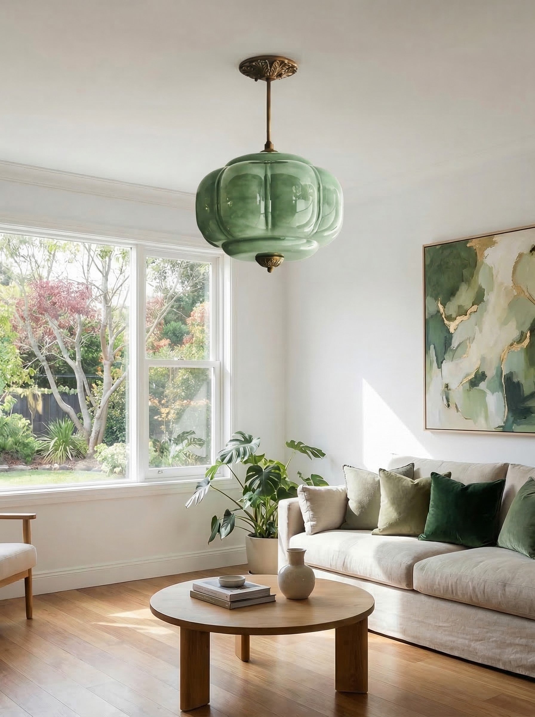 Vintage Melkglazen Hanglamp met Gegolfde Rand – Scandinavische Sfeerverlichting voor Keuken en Slaapkamer | Sansoti