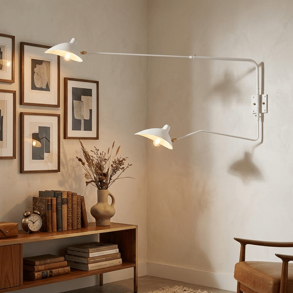 Wandlamp Verstelbaar Staal 1-Kops / 2-Kops 60-140 cm Modern Design Metaal Messing Chroom E26/E27 Fitting Instelbare Kap Richtbaar Licht Interieur | Sansoti