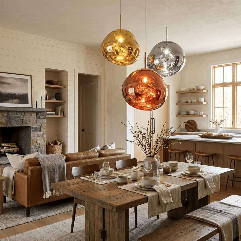 Hanglamp Modern Gesmolten Glas Effect ø18-48 cm Chroom Goud Rosé Goud met Spiegelreflectie voor Eetkamer Woonkamer | Sansoti