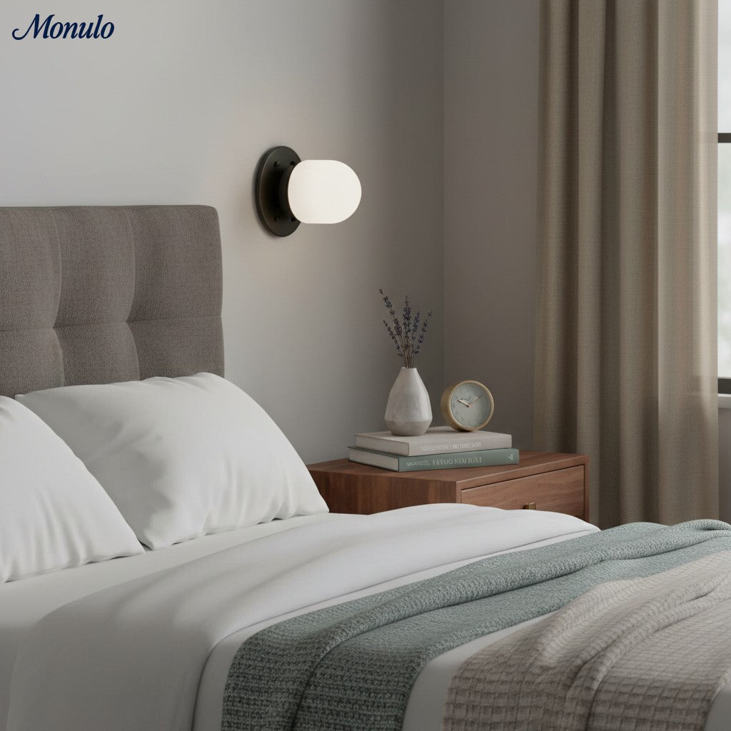 Opaal Glazen Wandlamp & Plafondlamp Dubbelfunctie Modern Design Messing | Sansoti