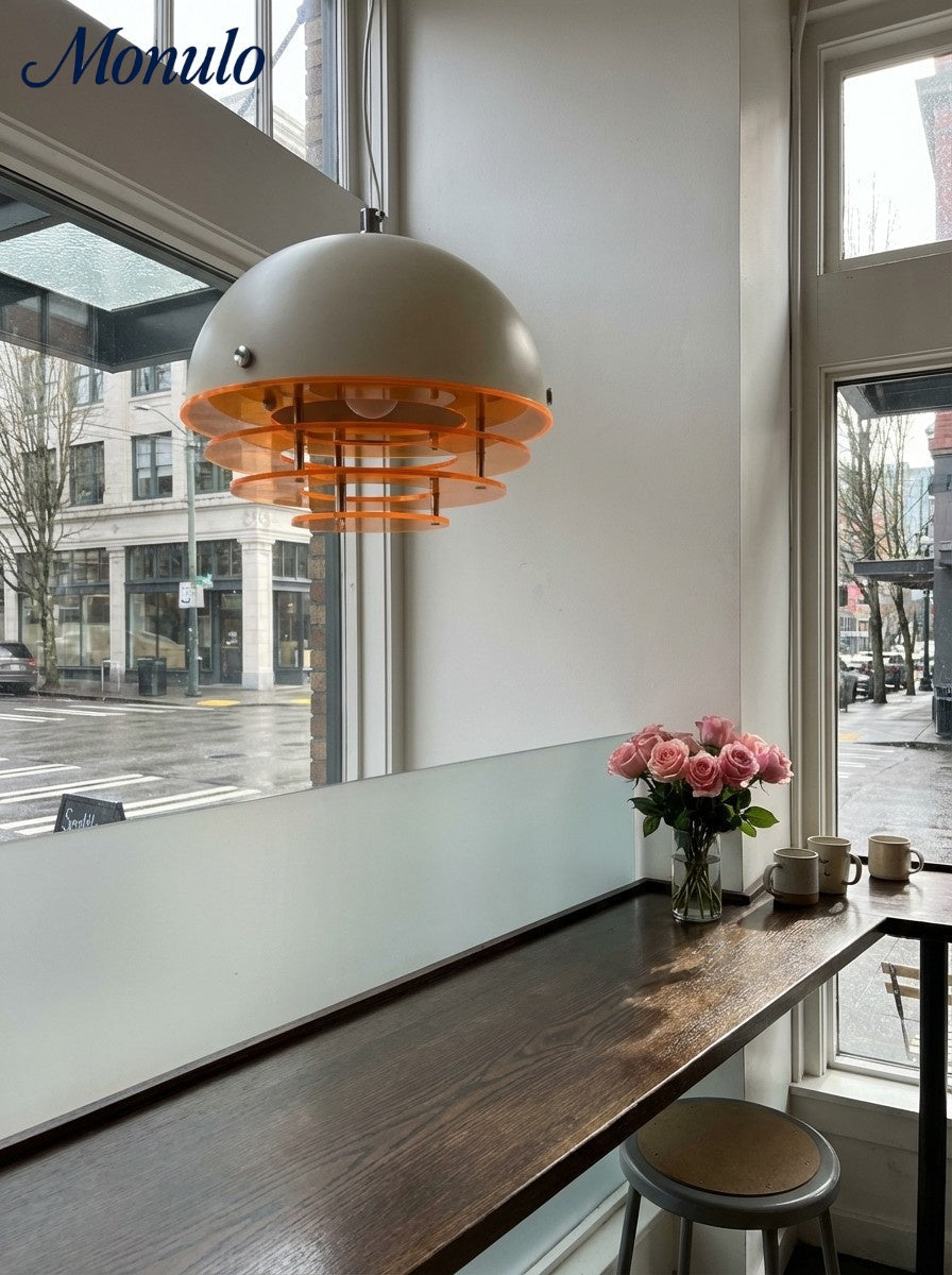 Stijlvolle Hanglamp Bauhaus Design Oranje-Wit Sfeerverlichting voor Moderne Interieurs | Sansoti