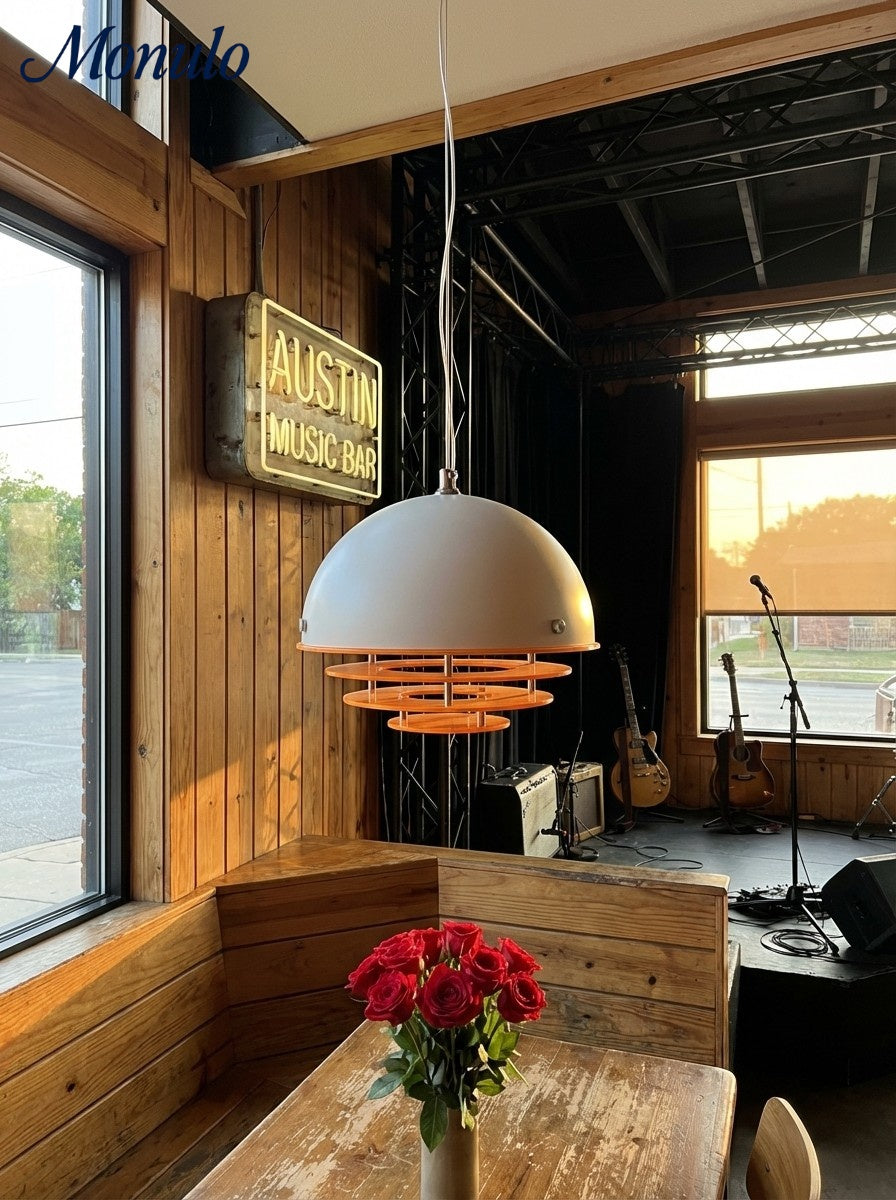 Stijlvolle Hanglamp Bauhaus Design Oranje-Wit Sfeerverlichting voor Moderne Interieurs | Sansoti