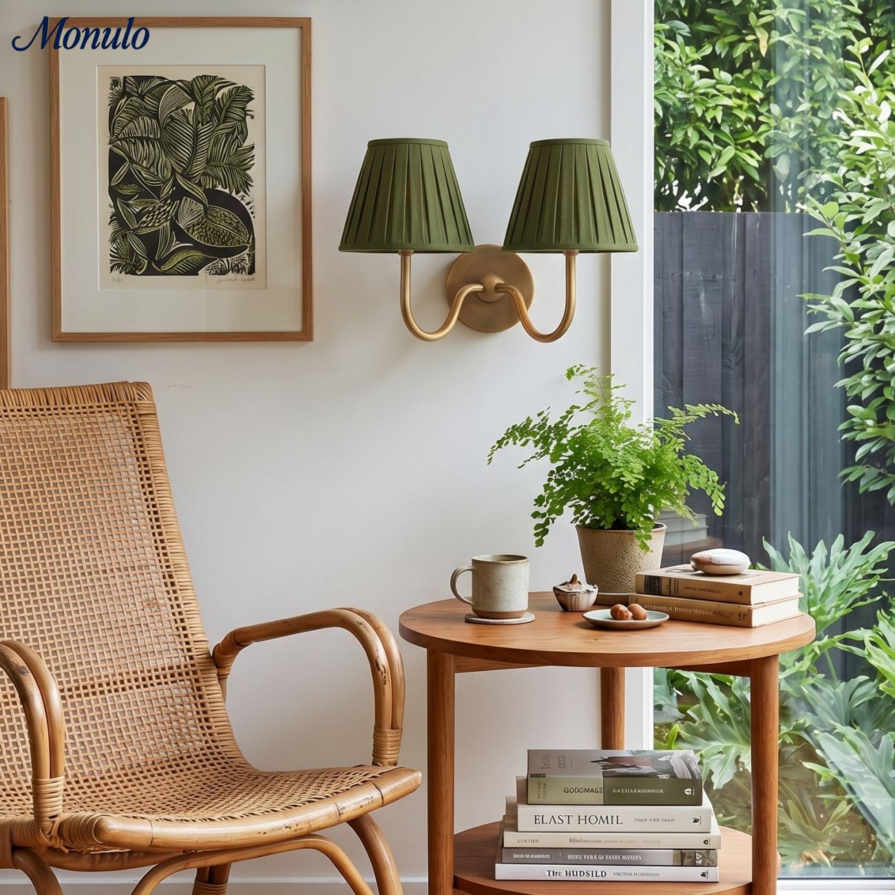 Wandlamp met Geplisseerde Stoffen Kap – Klassieke Verlichting voor Slaapkamer en Woonkamer | Sansoti