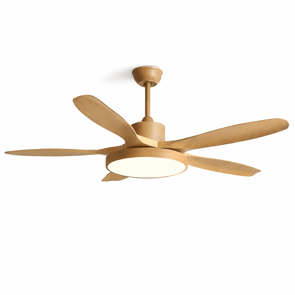 Design Plafondventilator met Geïntegreerde Verlichting StillWind – 132 cm Bladwijdte – Hout-Look ABS Bladen – LED – Afstandsbediening – 6 Snelheden | Sansoti