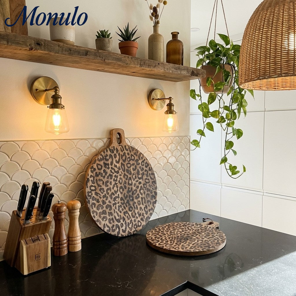 Houten Serveerplank Sapelehout Rond en Vierkant Scandinavisch Design voor Keuken en Tafel | Sansoti