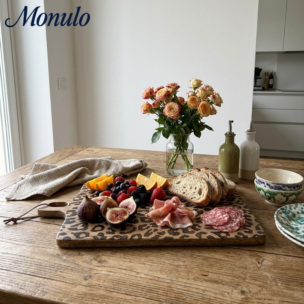 Houten Serveerplank Sapelehout Rond en Vierkant Scandinavisch Design voor Keuken en Tafel | Sansoti