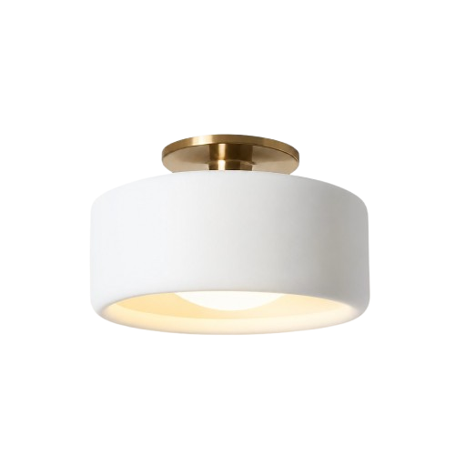 Keramische Plafondlamp Scandinavisch Design met Halfrond Porselein Kap | Sansoti