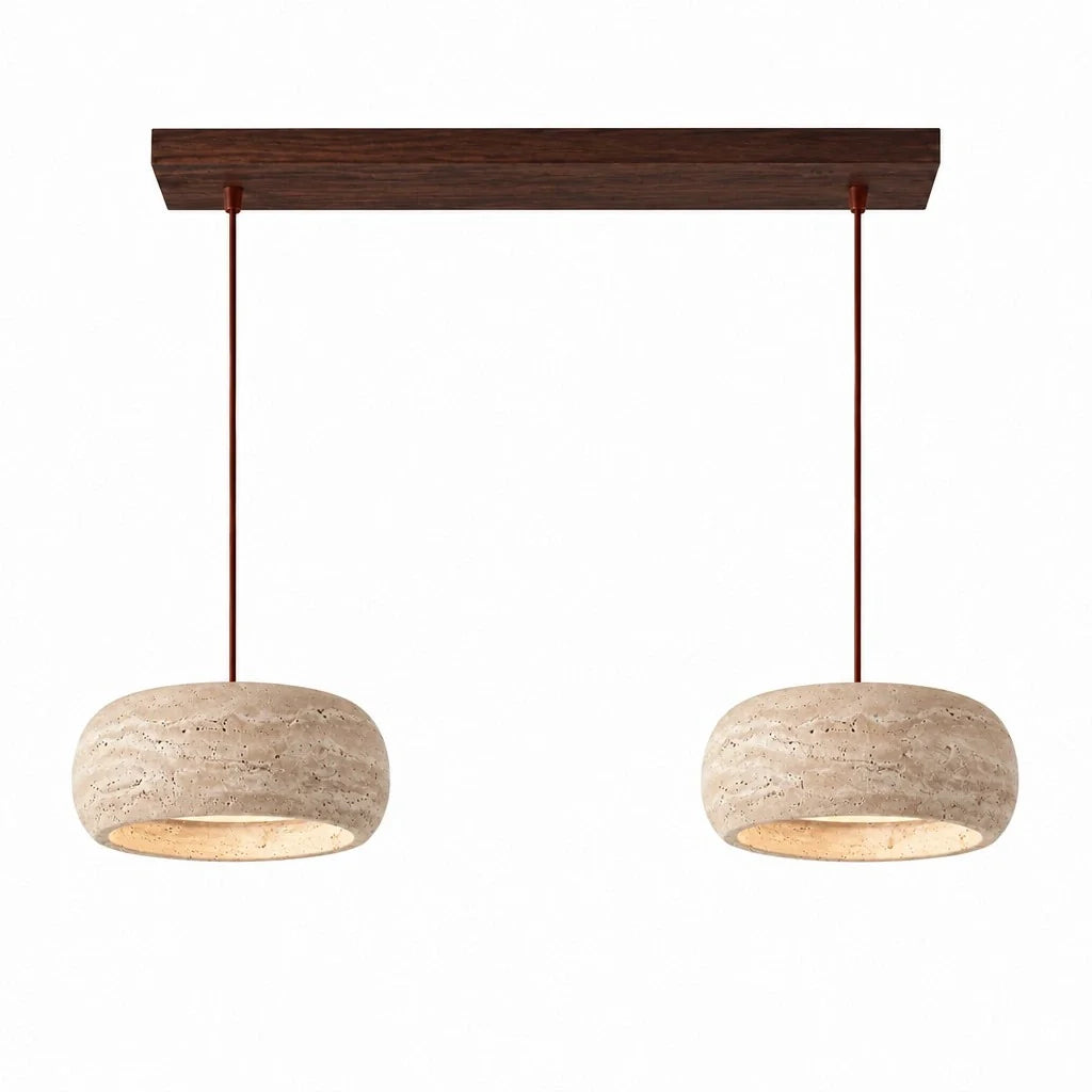 Travertijn Hanglamp Vintage Crème Natuursteen Wabi Sabi Stijl Eetkamer Slaapkamer | Sansoti