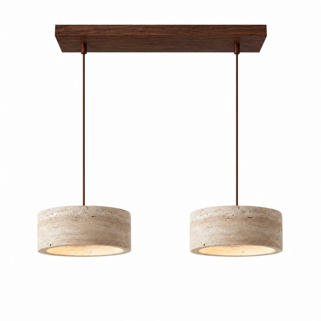 Travertijn Hanglamp Vintage Crème Natuursteen Wabi Sabi Stijl Eetkamer Slaapkamer | Sansoti