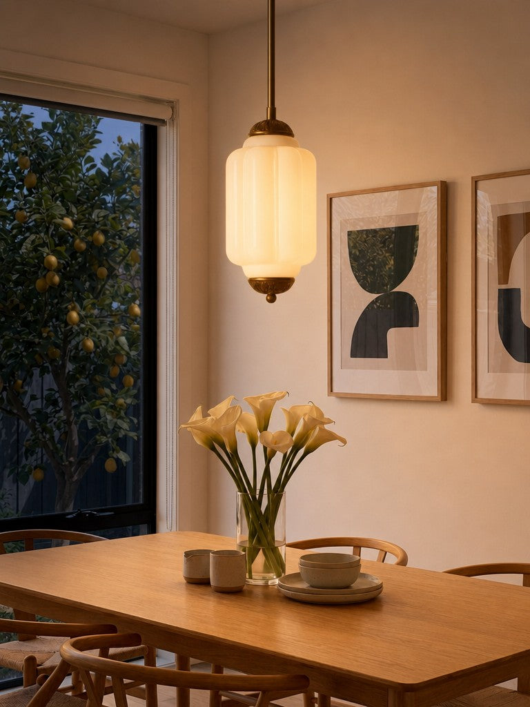 Vintage Glazen Hanglamp met Nostalgische Uitstraling – Verfijnde Verlichting voor Eetkamer en Keuken | Sansoti
