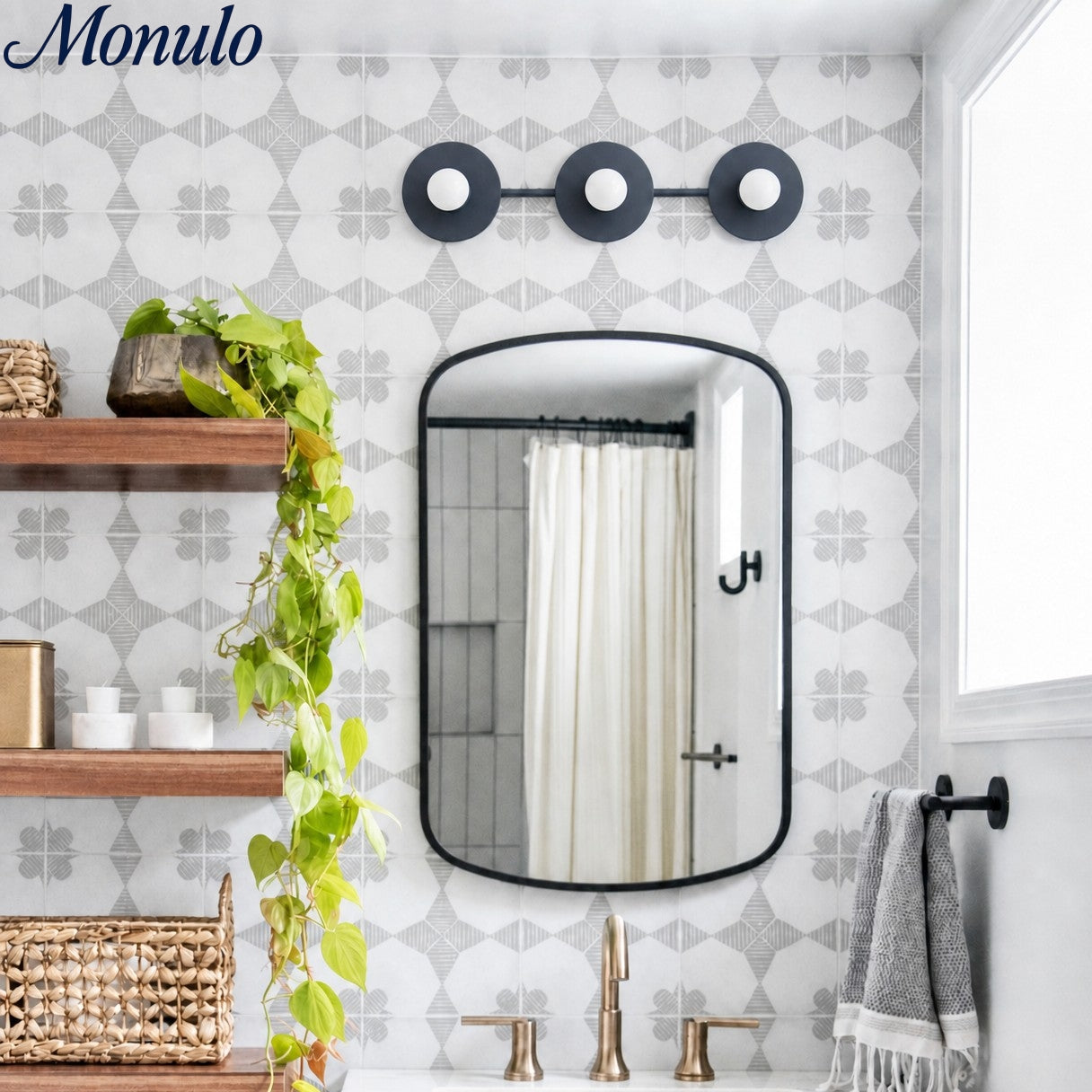 Minimalistische Badkamerlamp met Drie Lichtpunten - Verkrijgbaar in Meerdere Kleuren | Sansoti
