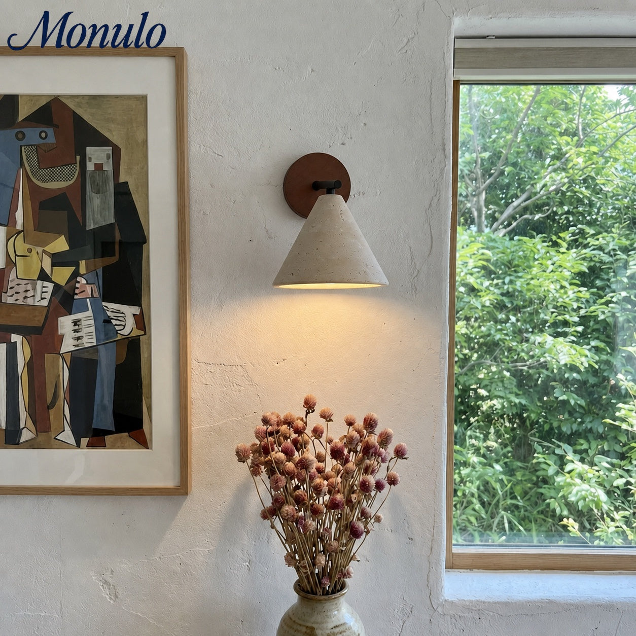 Travertijn Wandlamp Taps Toelopend Design Minimalistische Accentverlichting Slaapkamer Woonkamer | Sansoti