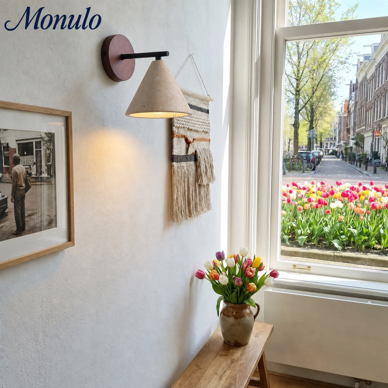 Travertijn Wandlamp Taps Toelopend Design Minimalistische Accentverlichting Slaapkamer Woonkamer | Sansoti