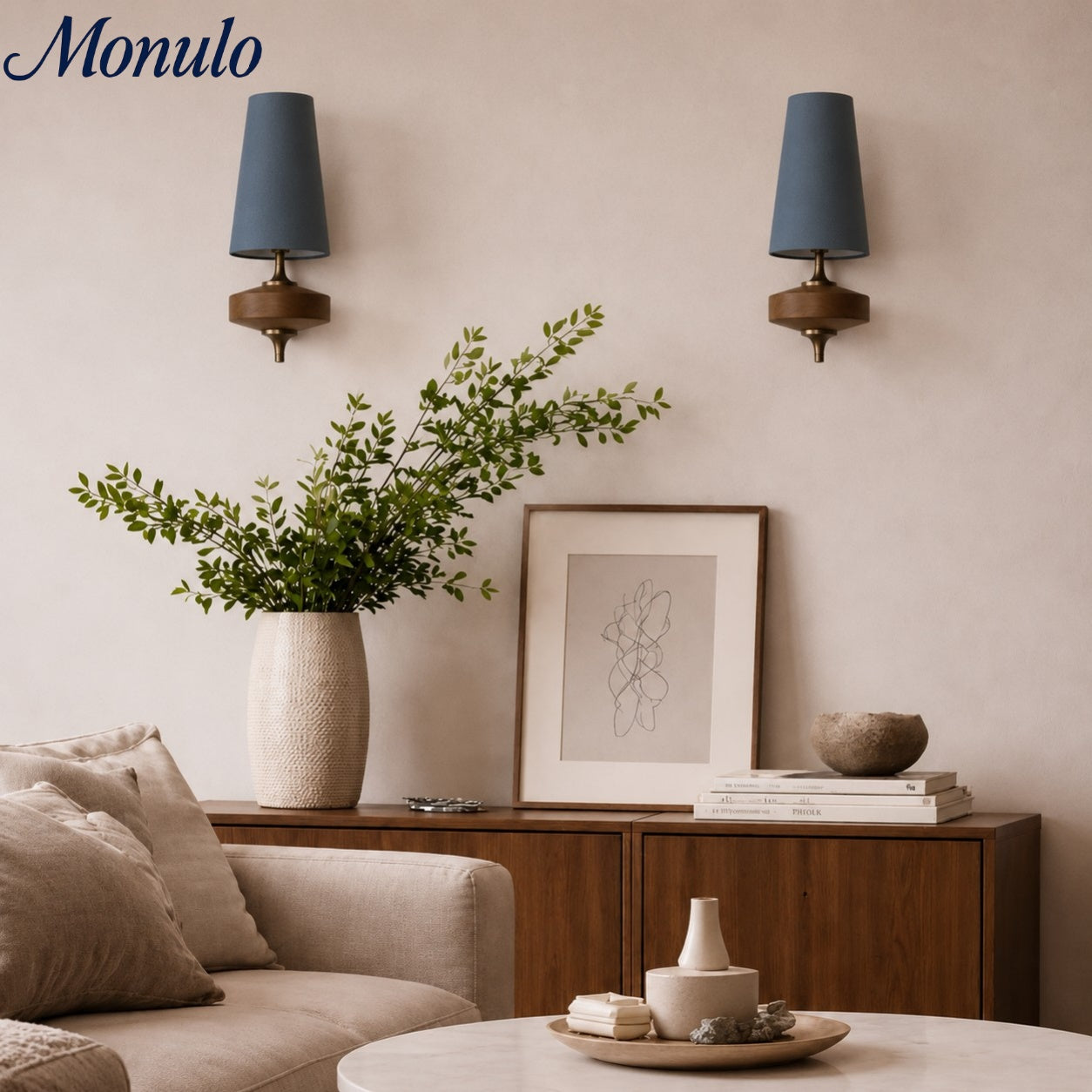 Retro Wandlamp met Stoffen Kap – Vintage Verlichting voor Slaapkamer | Sansoti