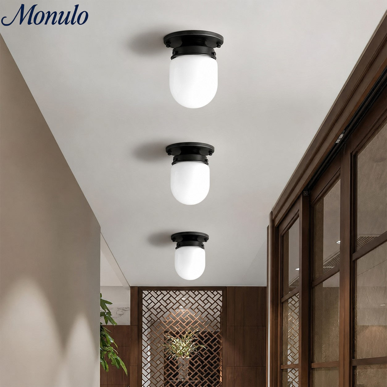 Opaal Glazen Wandlamp & Plafondlamp Dubbelfunctie Modern Design Messing | Sansoti