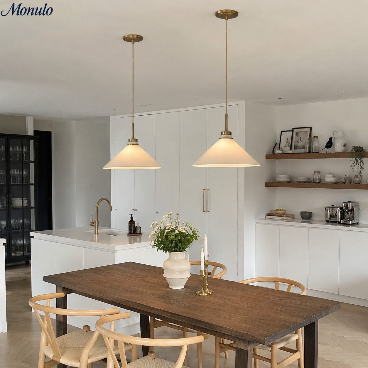 Kegelvormige Hanglamp in Landelijke Stijl - Dimbaar - Voor Keuken en Hal - Scandinavisch Geïnspireerd - Modern Farmhouse Verlichting | Sansoti