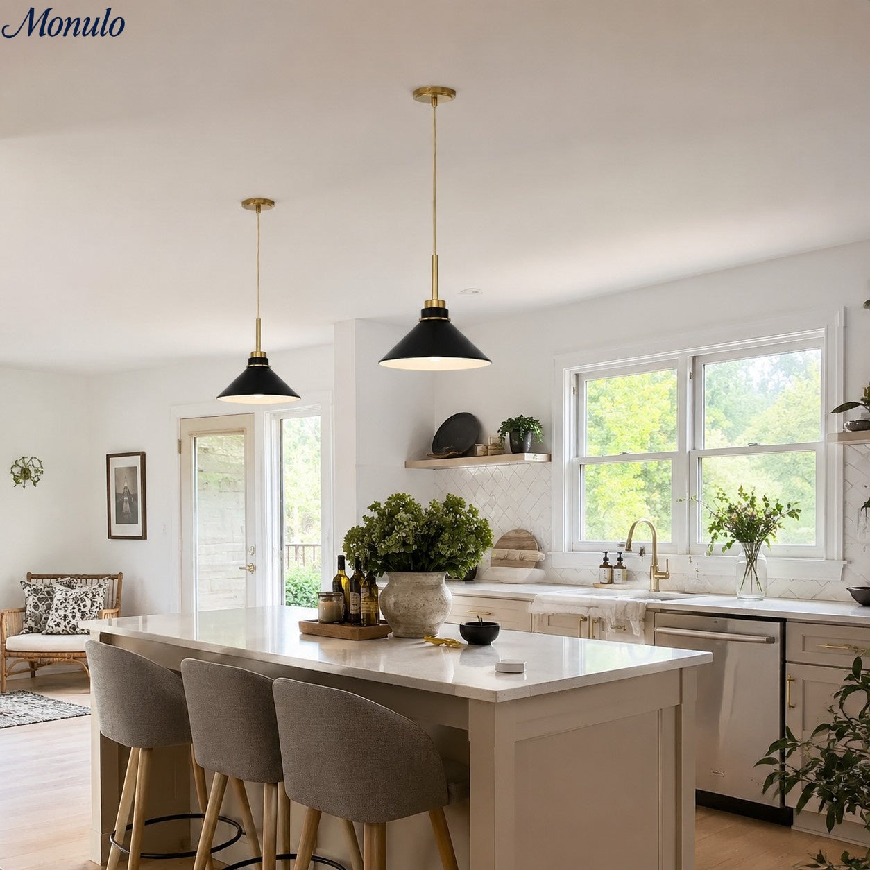 Kegelvormige Hanglamp in Landelijke Stijl - Dimbaar - Voor Keuken en Hal - Scandinavisch Geïnspireerd - Modern Farmhouse Verlichting | Sansoti