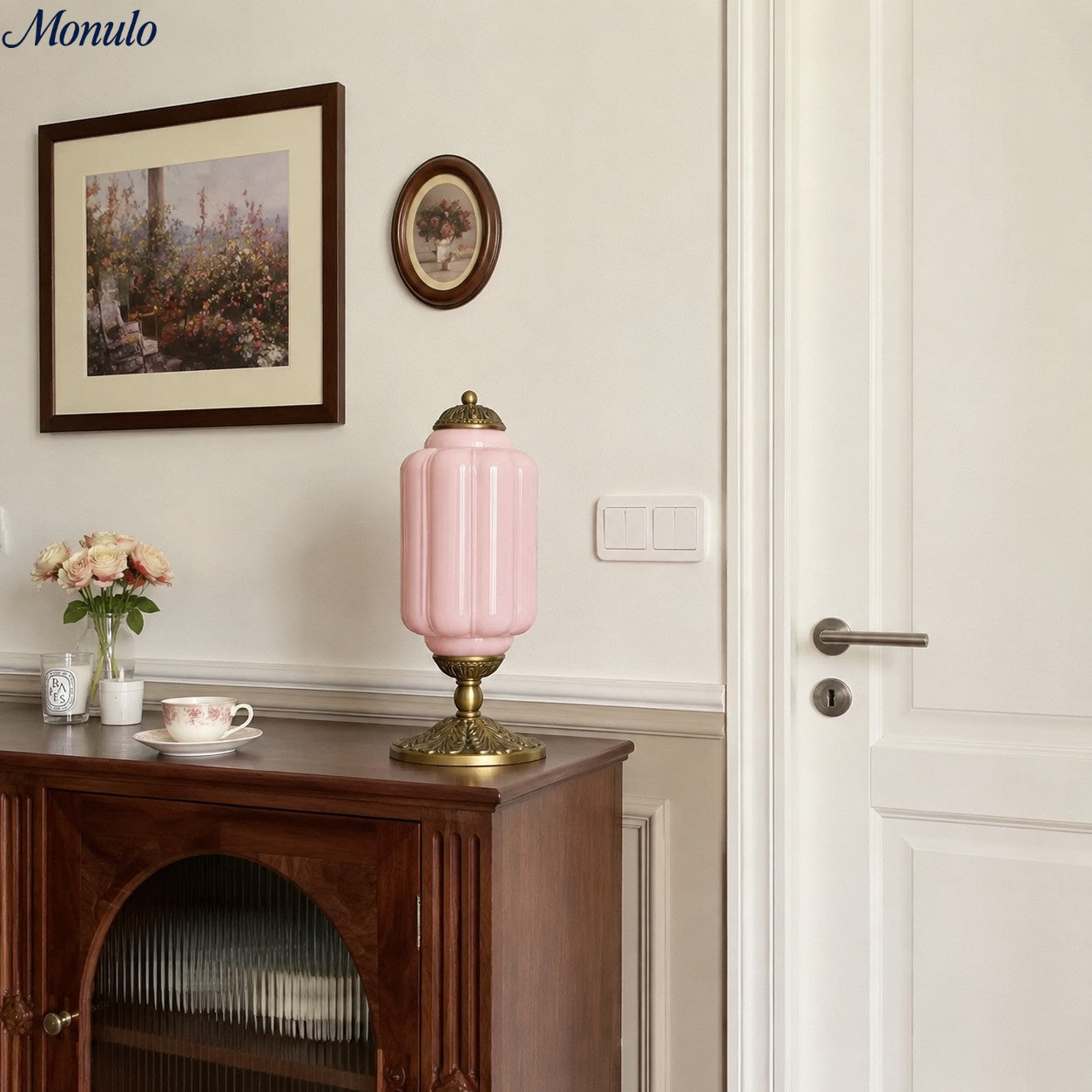 Glazen Tafellamp met Scallop Design Vintage Stijl Slaapkamer Woonkamer Accentverlichting Zwart Messing Matglas | Sansoti