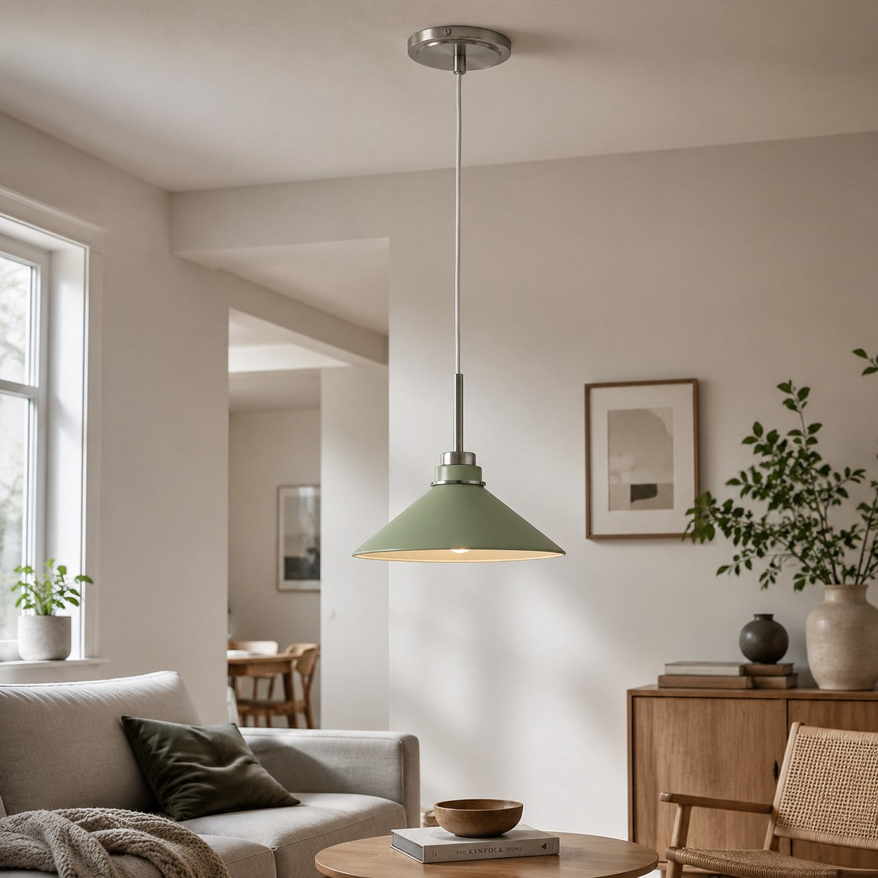 Kegelvormige Hanglamp in Landelijke Stijl - Dimbaar - Voor Keuken en Hal - Scandinavisch Geïnspireerd - Modern Farmhouse Verlichting | Sansoti