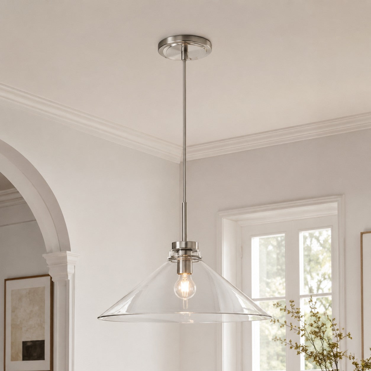 Kegelvormige Hanglamp in Landelijke Stijl - Dimbaar - Voor Keuken en Hal - Scandinavisch Geïnspireerd - Modern Farmhouse Verlichting | Sansoti