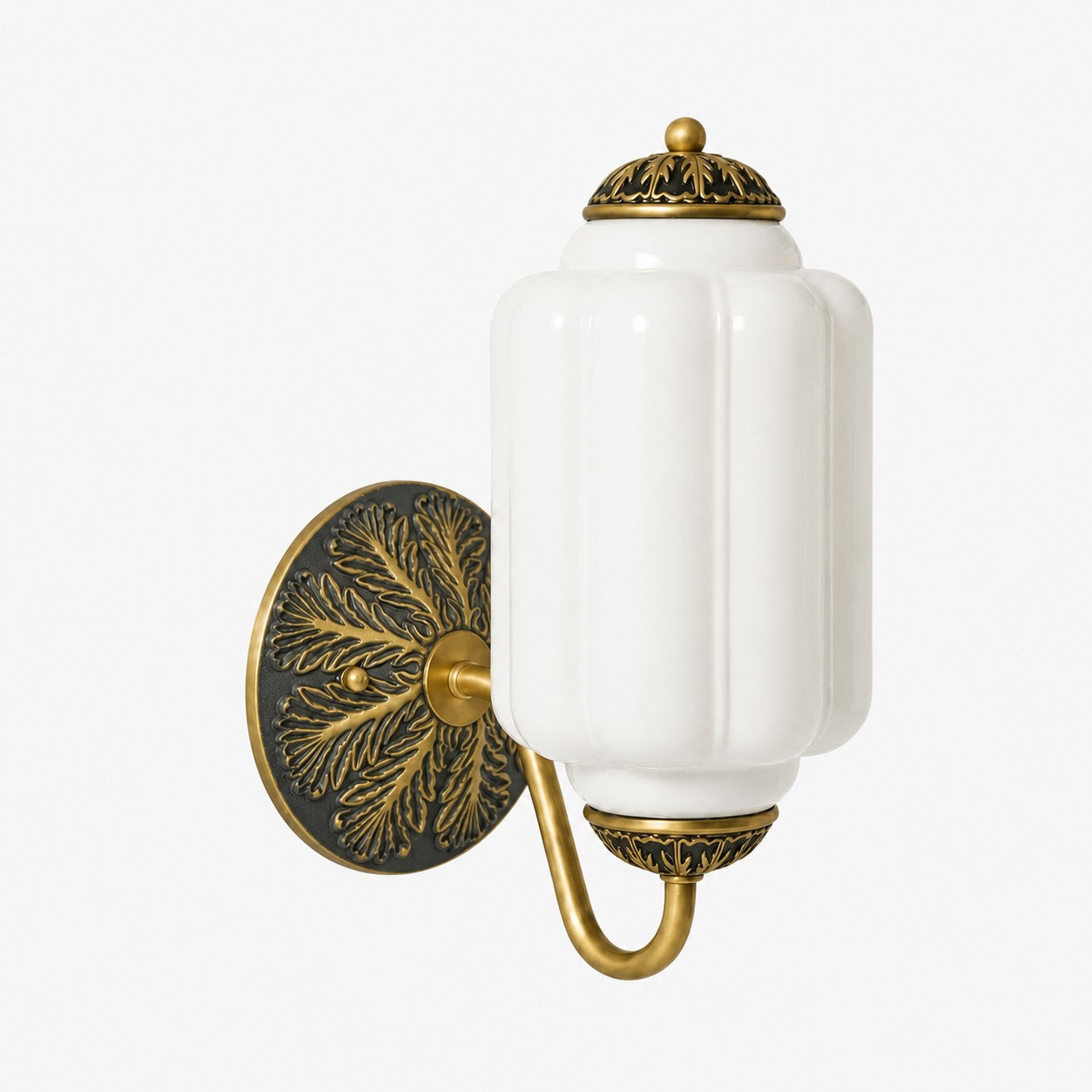 Eloise Vintage Scalloped Milk Glass Wall Sconce - Modern Accent Lighting for Bathroom and Bedroom